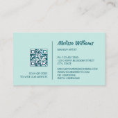 Aquarelle or turquoise | Carte de visite de code Q (Dos)