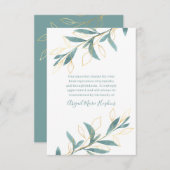 Aquarelle or vert Merci floral Bereavement (Devant / Derrière)