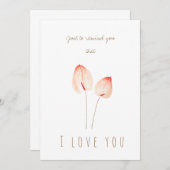 aquarelle orange anthurium fleurs carte de voeux (Devant / Derrière)