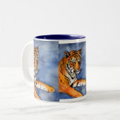 Aquarelle Orange Bengale Tigre Art Mug ou Coupe (Devant gauche)