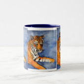 Aquarelle Orange Bengale Tigre Art Mug ou Coupe (Centre)