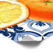 Aquarelle Orange Blue Positano Affiche de bienvenu (Coin)