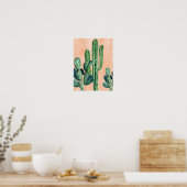 Aquarelle Orange Cactus Sud-Ouest Poster (Cuisine)