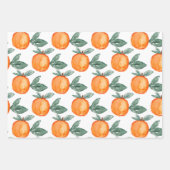 Aquarelle orange Citrus vert Feuille rayures (Devant)