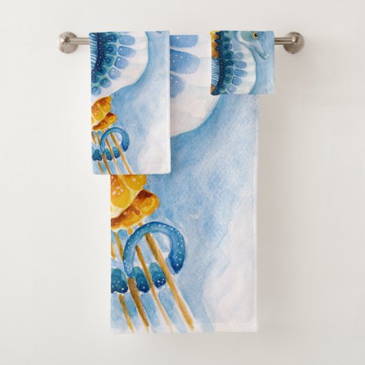 Aquarelle orange et bleu (En situation)