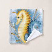 Aquarelle orange et bleu (Gant de toilette)