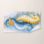 Aquarelle orange et bleu (Serviette à main)