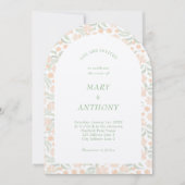 Aquarelle orange Faire-part de mariage Floral (Devant)