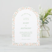 Aquarelle orange Faire-part de mariage Floral (Debout devant)