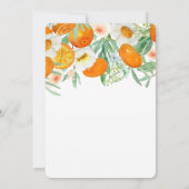 Aquarelle Orange Floral Douche nuptiale Invitation (Dos)