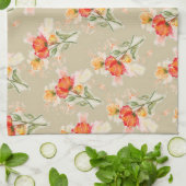 Aquarelle orange Florals Torse serviette à thé (Plié)