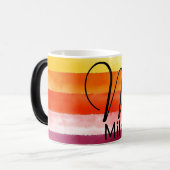 Aquarelle orange lettre M nom café tasse (Devant gauche)