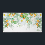 Aquarelle Orchidées blanches et Kumquats été<br><div class="desc">Ajoutez un accent floral à votre espace de travail avec ce tapis de bureau aquarelle. Il présente des orchidées blanches aquarelles,  des kumquats et de la verdure. Personnalisez en ajoutant vos détails. Ce tapis de bureau orchidée est parfait comme cadeau.</div>