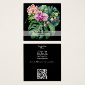 Aquarelle Orchidées et Cartes de visite de feuille (Devant & derrière)