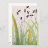 Aquarelle originale Bumble Bee sur carte postale b (Devant / Derrière)