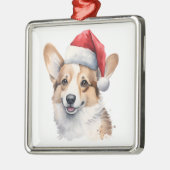Aquarelle ornement Corgi de Noël (Gauche)