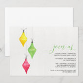 Aquarelle Ornements Noël Invitations (Devant / Derrière)