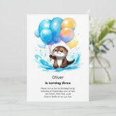 Aquarelle Otter Invitation Anniversaire (Debout devant)