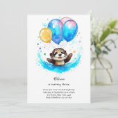 Aquarelle Otter Invitation Anniversaire (Debout devant)
