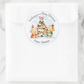 Aquarelle Ours Arbre de Noël Stickers de vacances (Sac)