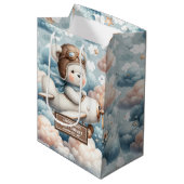 Aquarelle Ours Baby shower Sac cadeau avec nom (Devant Angle)
