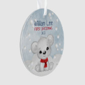 Aquarelle Ours Polaire Bébé 1er Premier Noël (devant)