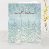 Aquarelle Ours Polaires Scène d'hiver Carte de Noë (Fleur jaune)