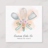 Aquarelle Outils Boulangerie Carte de visite (Devant)