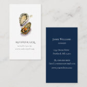 Aquarelle Oyster chef, restaurant carte de visite (Devant / Derrière)