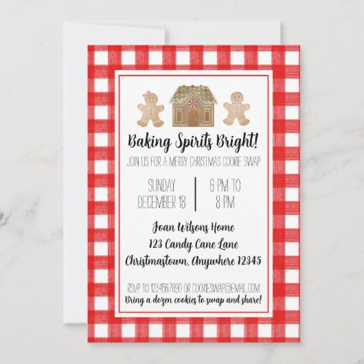 Aquarelle Pain d'épices Invitation à échanger des (Devant)