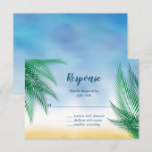 Aquarelle Palm Feuilles RSVP (Devant / Derrière)