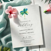 Aquarelle Palm Tree Faire-part de mariage Customis