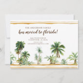 Aquarelle Palm Tree Moving Faire-part (Devant)