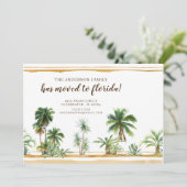 Aquarelle Palm Tree Moving Faire-part (Debout devant)