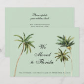Aquarelle Palm Trees Changement d'adresse Carte (Devant / Derrière)