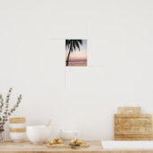 Aquarelle Palm Tropical Beach Sunset Poster (Cuisine)