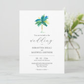 Aquarelle Palmier Faire-part de mariage (Debout devant)