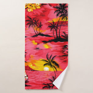 Aquarelle palmier silhouette et motif de plage