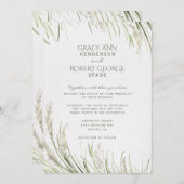 Aquarelle Pampas Faire-part de mariage de graisse (Devant / Derrière)