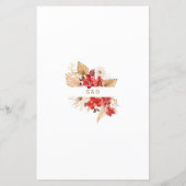 Aquarelle Pampas Grasse Fleurs blanches Menu Maria (Dos)