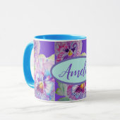 Aquarelle Panseuse Florale Plutôt Violette Mug (Devant gauche)