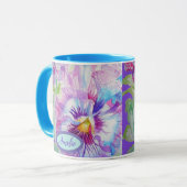 Aquarelle Panseuse Florale Plutôt Violette Mug (Devant gauche)
