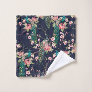aquarelle paon motif sur une cerise d'arbre, fleur