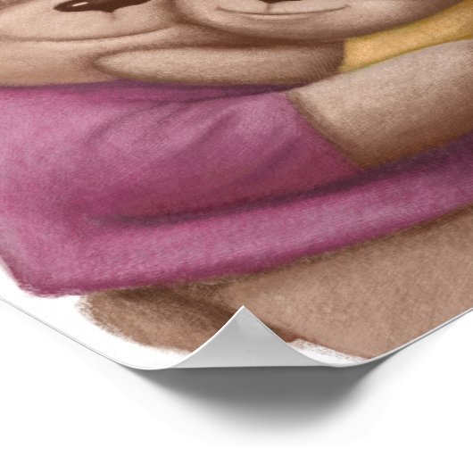 Aquarelle Papa Bear Hug | Impression du mur d'ours (Coin)