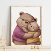 Aquarelle Papa Bear Hug | Impression du mur d'ours