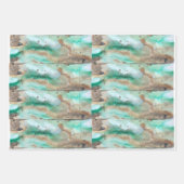 Aquarelle Papier à enveloppement Turquoise Plaque  (Devant 3)