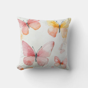 Aquarelle Papillon à lancer oreiller