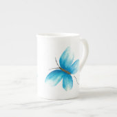 Aquarelle Papillon bleu Chine Mug (Devant droit)