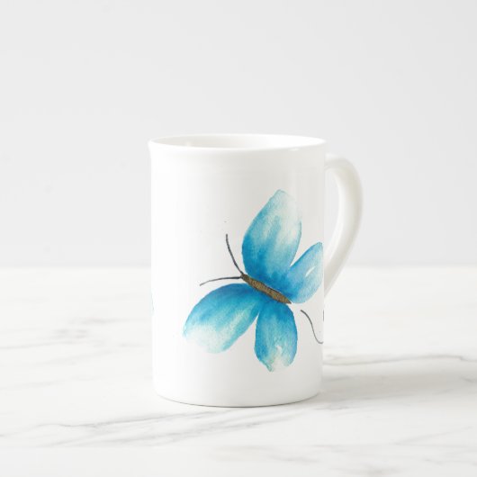 Aquarelle Papillon bleu Chine Mug (Devant droit)