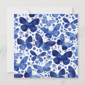 Aquarelle Papillon bleu Douche nuptiale Invitation (Dos)